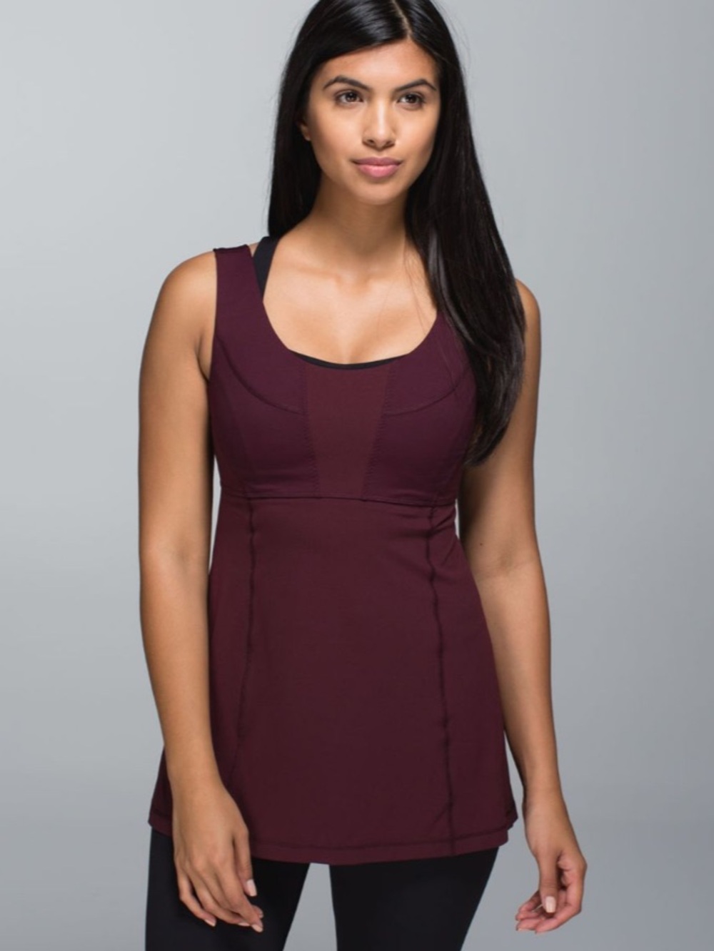 EUC Lululemon Wrapper’s Delight Tank Top Bordeaux Drama Maroon Mesh Size 6